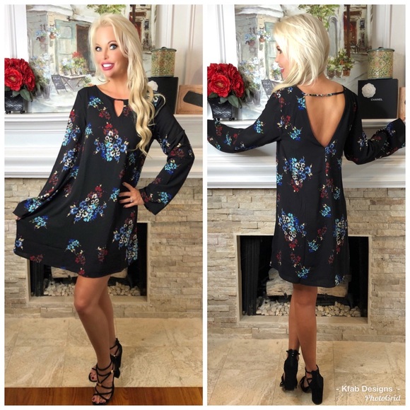 Dresses & Skirts - 🛍LAST! Floral Back Detail Fully Lined Tunic Dress